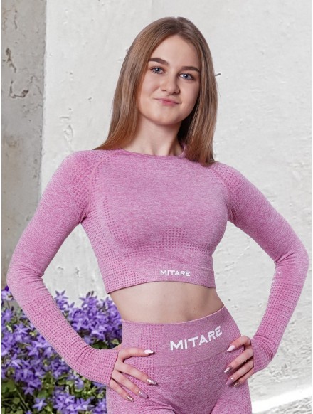 Crop Top bezszwowy VIGOR K010 różowy MITARE YOGA