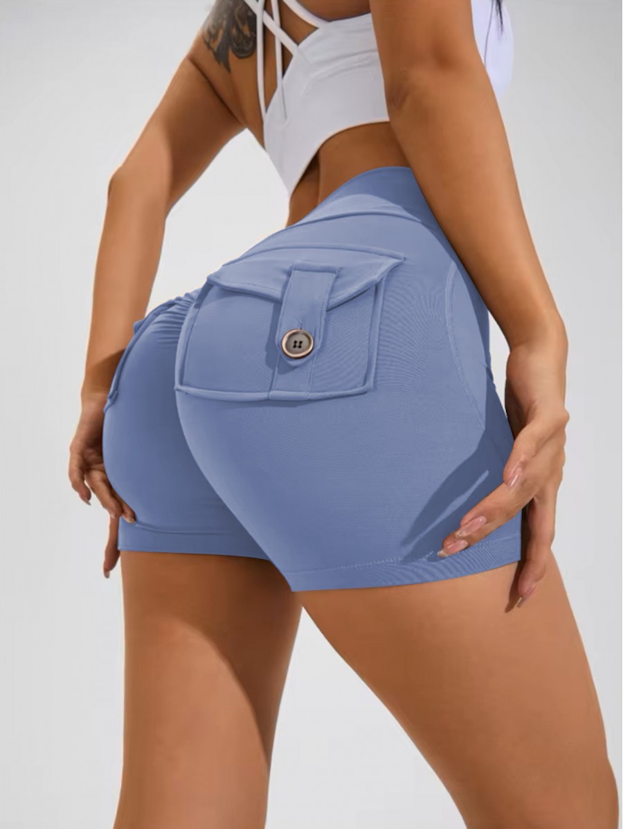 Push up women's shaping shorts blue...