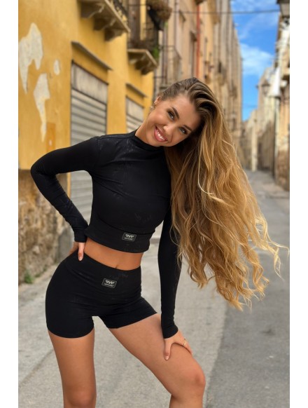 Damen Langarmshirt Schwarz...