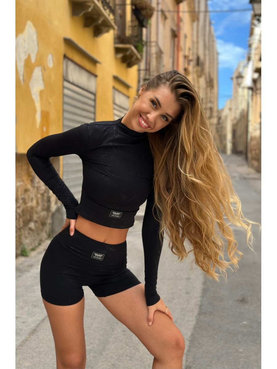 Camiseta de manga larga negro para...