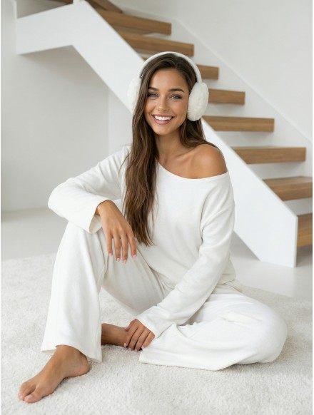 Womens ecru set CREAMY COZY...