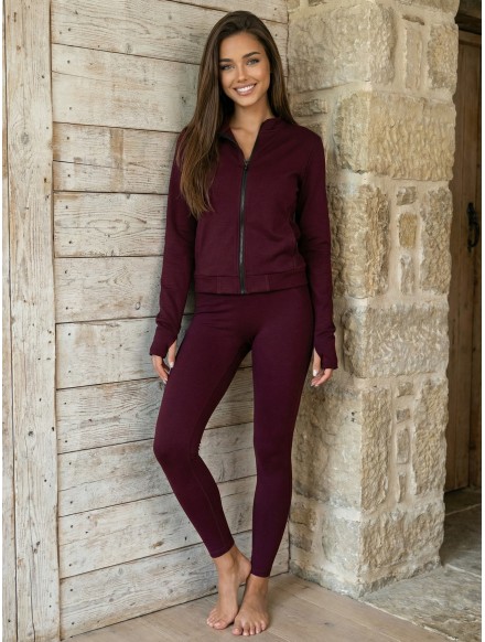 Womens burgundy tracksuit... 2