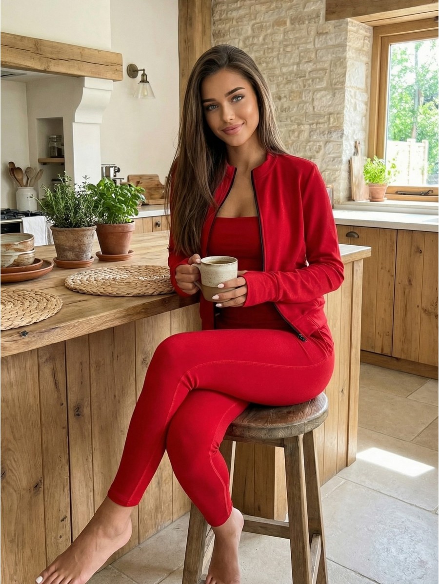 Damen Trainingsanzug Rot 3in1 PURE...