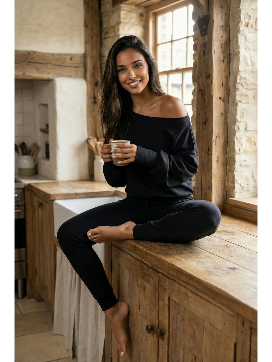 Womens black tracksuit SOFT TOUCH...