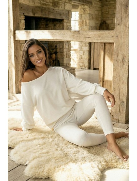 Womens ecru tracksuit SOFT...