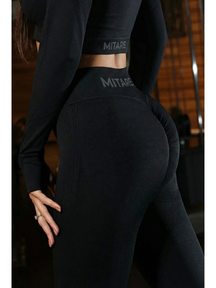 Leggings modellanti e snellenti neri PUSH UP