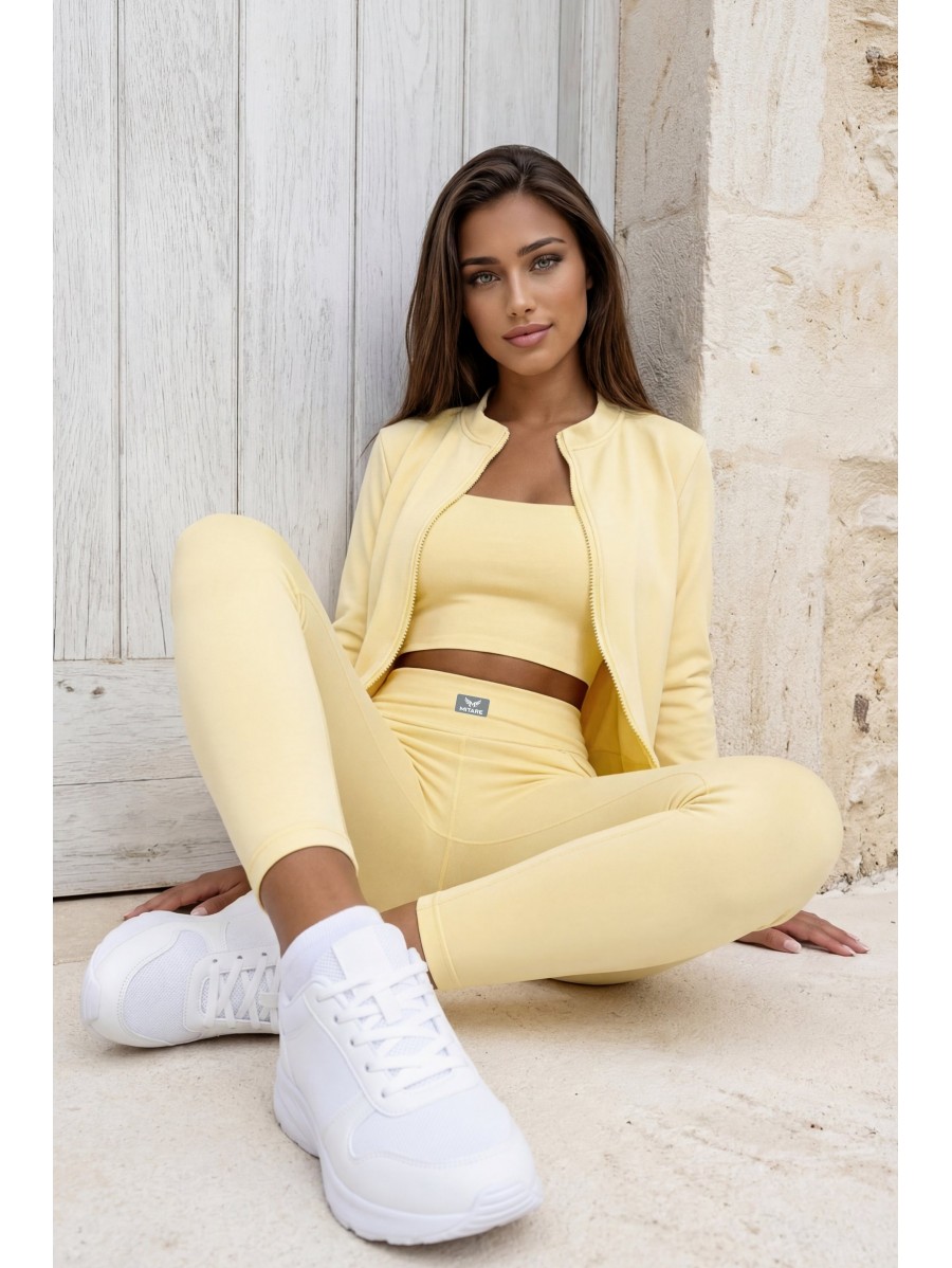 Womens pastel yellow tracksuit 3in1...