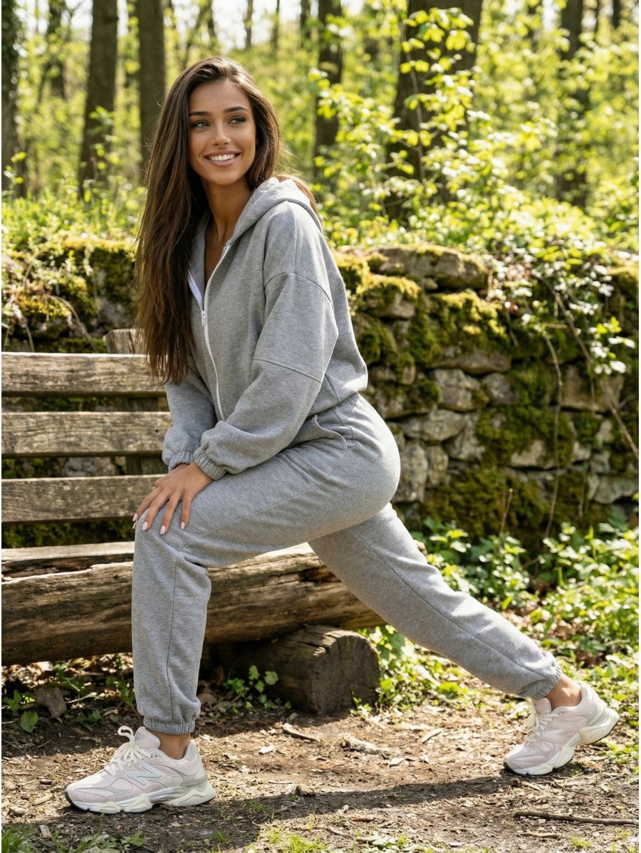 Womens grey tracksuit BASIC SET K164...