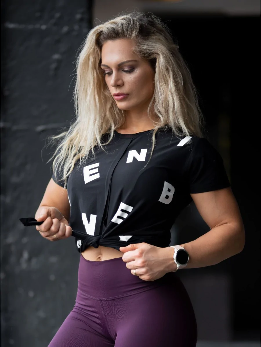 Tied knot Letters T-shirt N680 BLACK...