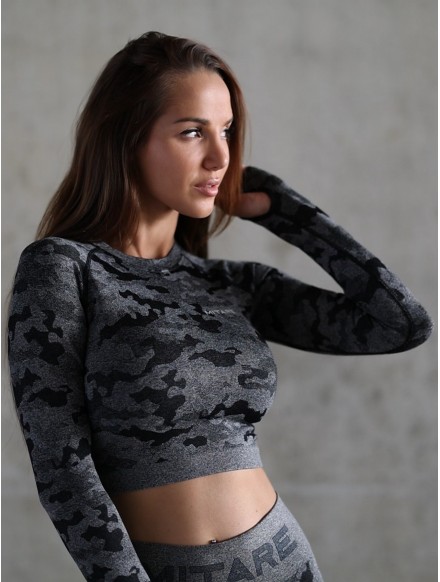 Crop top bezszwowy ARMY K014 MITARE YOGA