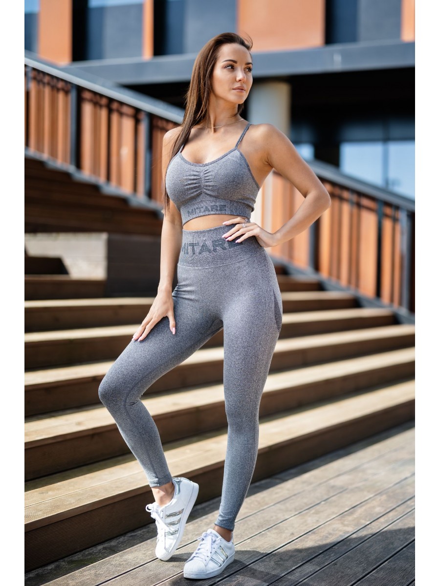 Leggings senza cuciture PUSH UP MAX K001 grigio scuro MITARE Colore Grigio  Dimensione XS
