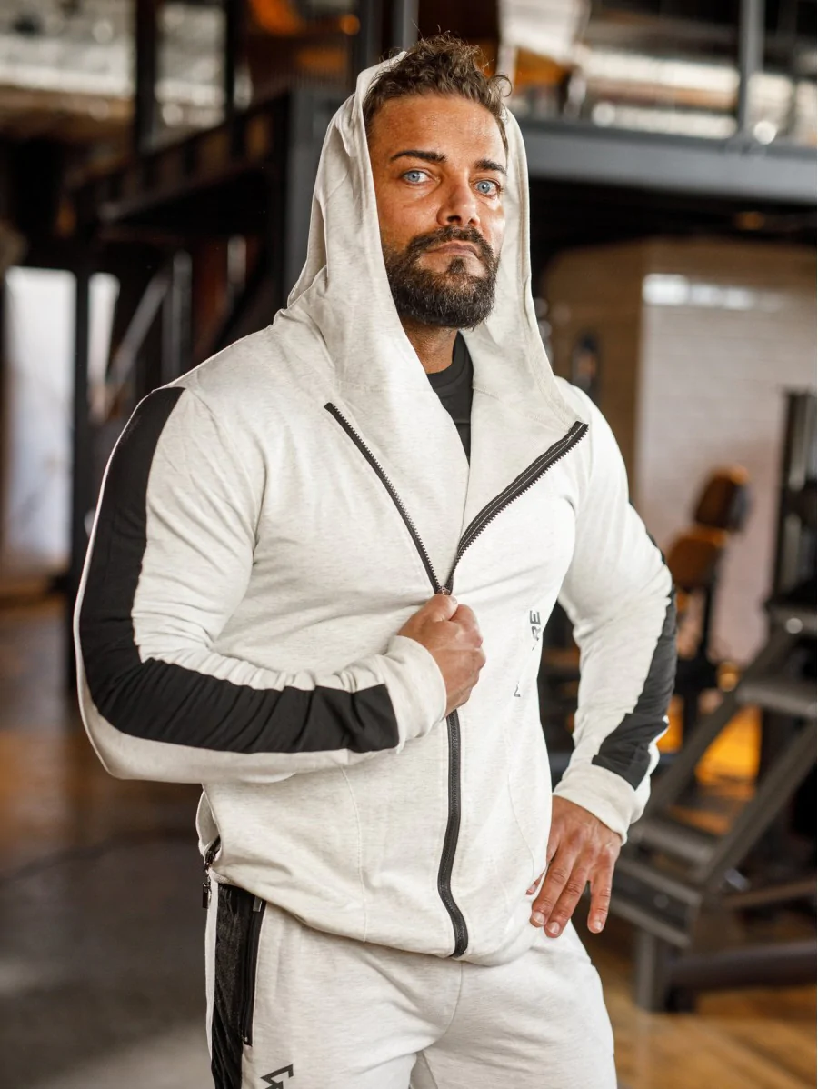 Hooded sweatshirt K097 light gray...